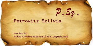 Petrovitz Szilvia névjegykártya